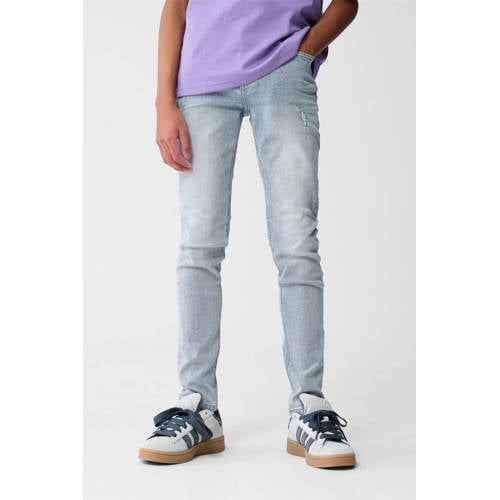 Shoeby slim fit jeans grey denim Grijs Effen - maat 134 afbeelding