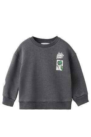sweater met backprint antraciet