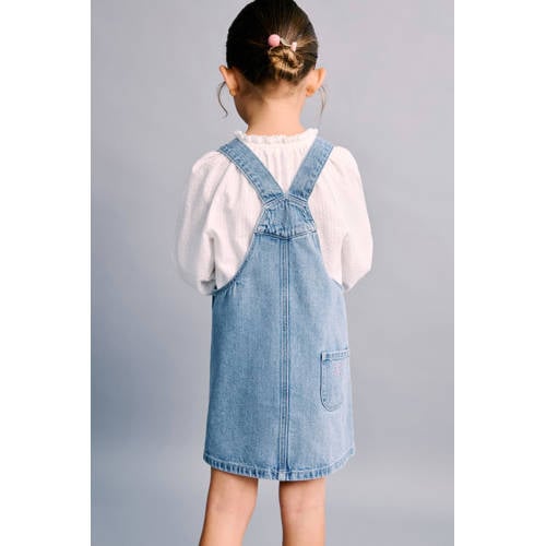 Mango Kids Hello Kitty denim spijkerjurk medium blue denim Blauw Personage