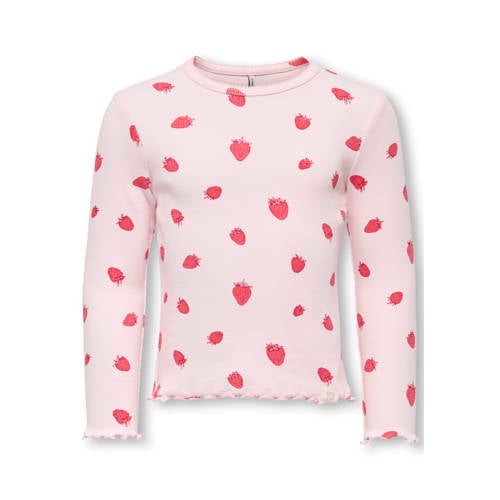 KIDS ONLY MINI longsleeve gebreid lichtroze Meisjes Stretchkatoen Ronde hals - maat 116 afbeelding