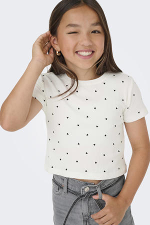 T-shirt met hartjes wit