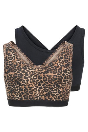 bh top - bruin/zwart (set van 2)