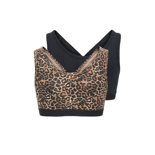 KIDS ONLY GIRL bh top - set van 2 bruin/zwart Meisjes Stretchkatoen Effen