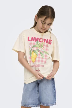 T-shirt met print beige