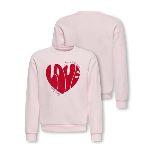 KIDS ONLY GIRL sweater lichtroze Printopdruk - maat 134/140 afbeelding