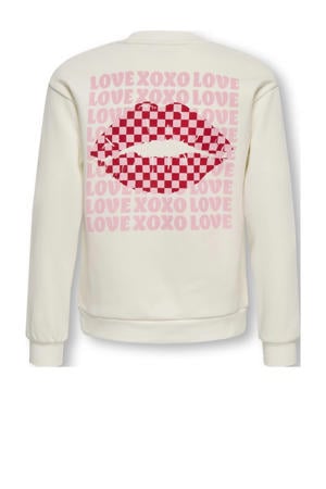 sweater met backprint ecru