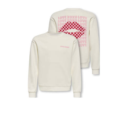 KIDS ONLY GIRL sweater met backprint ecru Backprint - maat 122/128 afbeelding