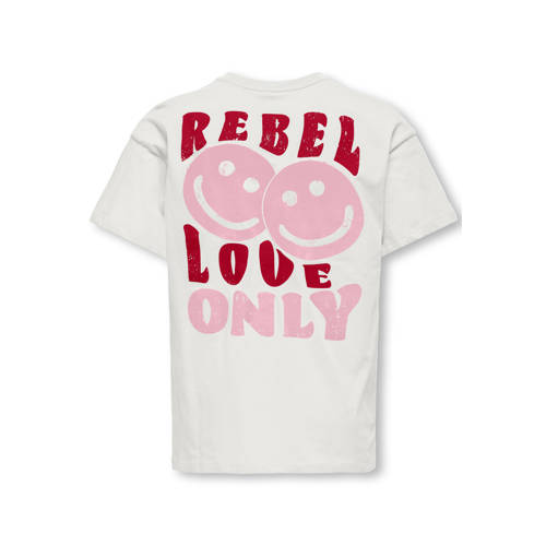 KIDS ONLY GIRL T-shirt met backprint wit Meisjes Katoen Ronde hals Backprint - maat 158/164 afbeelding