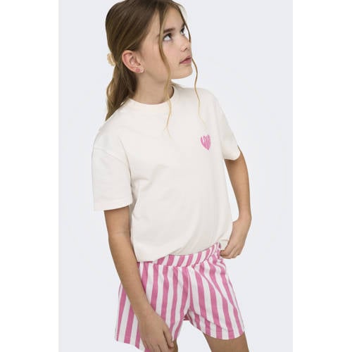 KIDS ONLY GIRL shortama KOGRILA roze Meisjes Katoen Ronde hals Printopdruk