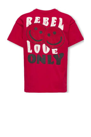 T-shirt met backprint rood