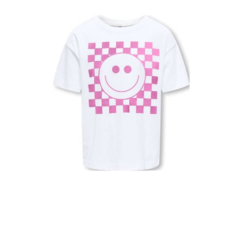 KIDS ONLY GIRL T-shirt wit Meisjes Katoen Ronde hals Printopdruk - maat 110/116 afbeelding