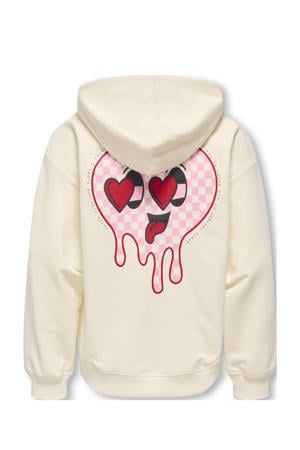 hoodie met backprint ecru