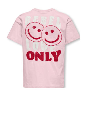 T-shirt met backprint roze