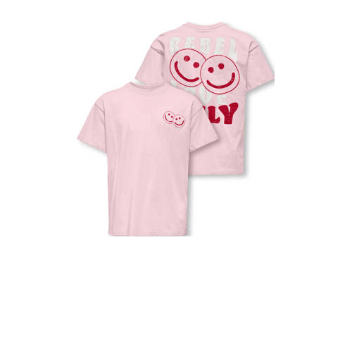 KIDS ONLY GIRL T-shirt met backprint roze Meisjes Katoen Ronde hals Backprint - maat 122/128 afbeelding