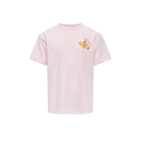 KIDS ONLY GIRL T-shirt met backprint lichtroze Meisjes Katoen Ronde hals - maat 134/140 afbeelding
