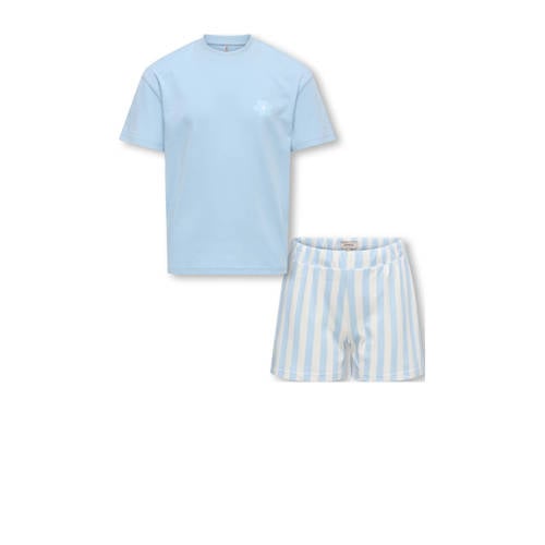 KIDS ONLY GIRL shortama KOGRILA lichtblauw Meisjes Katoen Ronde hals Printopdruk