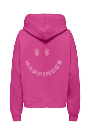 hoodie met backprint fuchsia