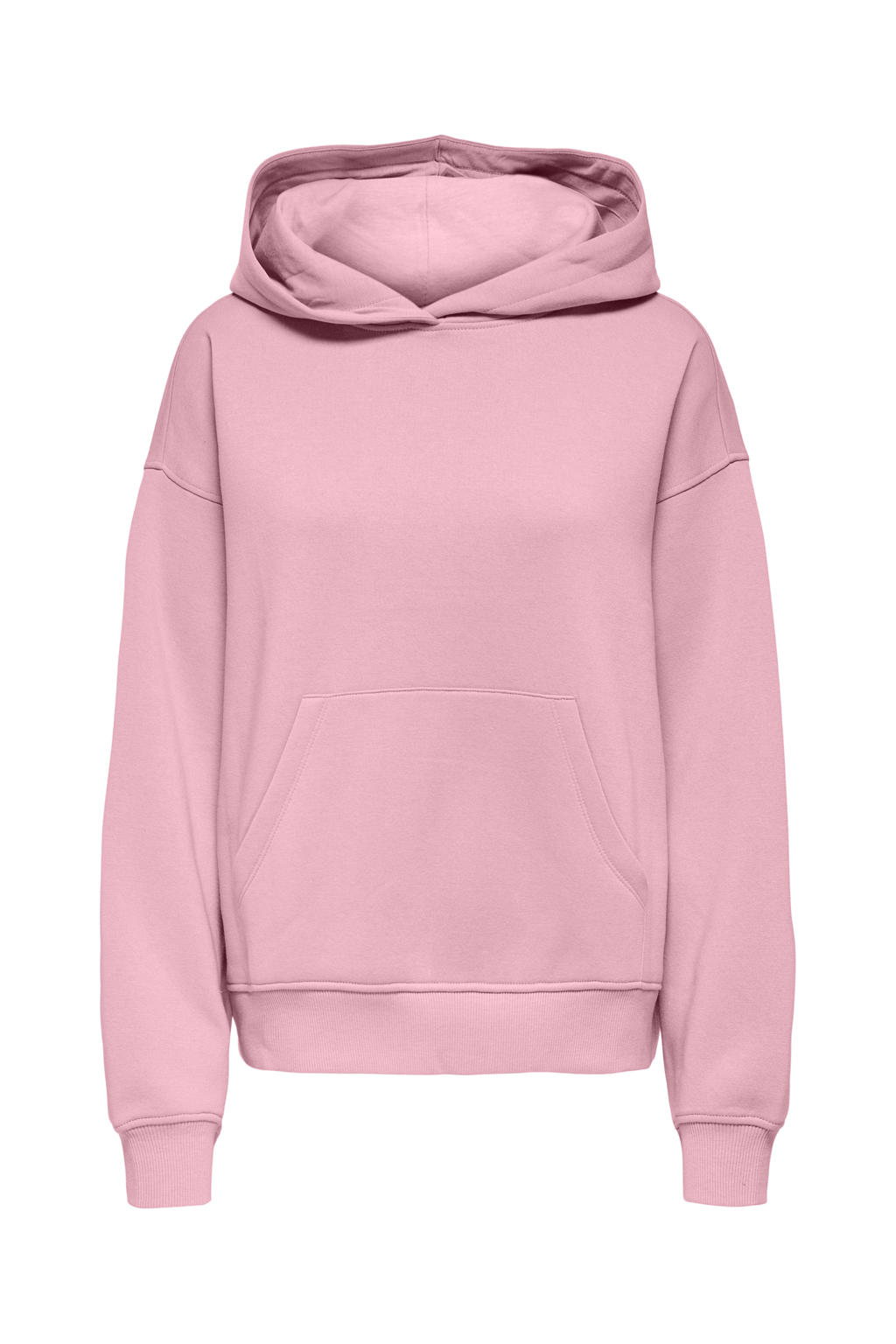 Roze meisjes KIDS ONLY GIRL hoodie van sweat materiaal met backprint, lange mouwen en capuchon