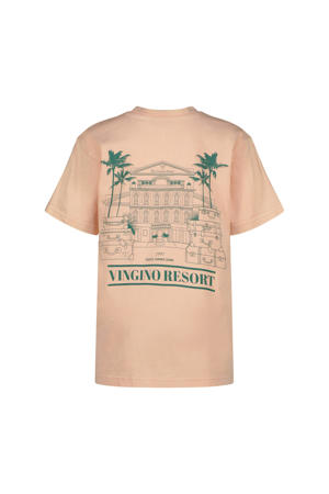 T-shirt met backprint oranje