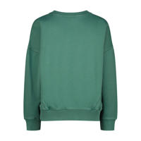 thumbnail: Groene jongens Vingino sweater met effen, lange mouwen, ronde hals en geribde boorden