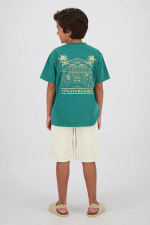 T-shirt met backprint groen