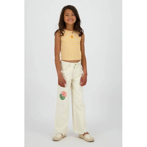 Vingino Jeans Wit Meisjes Denim Printopdruk - maat 170 afbeelding