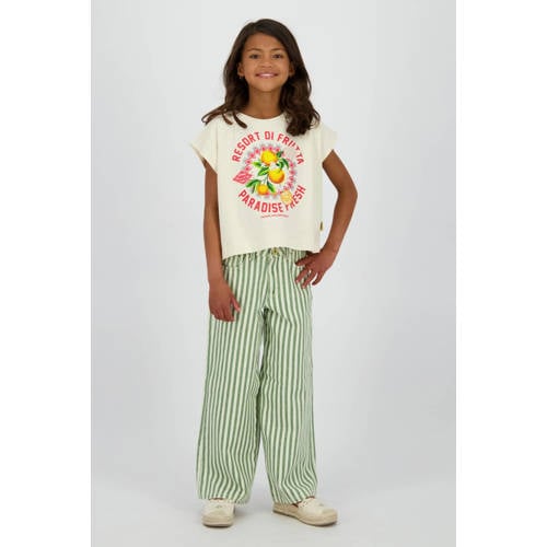 Vingino T-shirt Beige Meisjes Katoen Ronde hals Printopdruk - maat 176 afbeelding