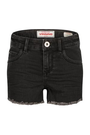 regular high waist short black denim