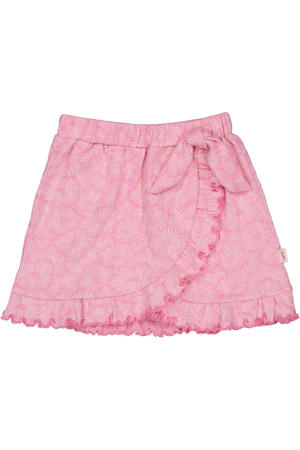 gebloemde korte rok roze
