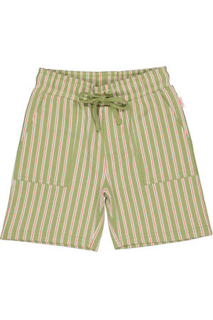 regular waist gestreepte casual short groen