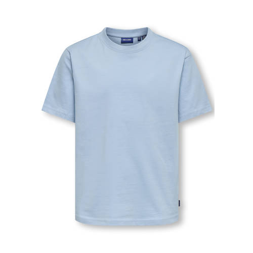 ONLY & SONS JUNIOR T-shirt lichtblauw Jongens Katoen Ronde hals Effen - maat 134/140 afbeelding