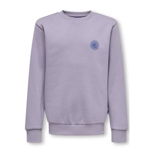 ONLY & SONS JUNIOR sweater met backprint paars Jongens Katoen Ronde hals - maat 122/128 afbeelding