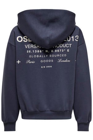 hoodie met backprint donkerblauw