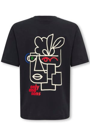 T-shirt met backprint zwart