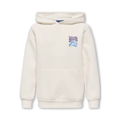 ONLY & SONS JUNIOR hoodie met backprint offwhite Sweater Wit Jongens Katoen Capuchon - maat 134/140 afbeelding