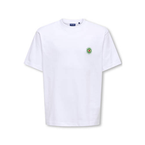 ONLY & SONS JUNIOR T-shirt met backprint wit Jongens Katoen Ronde hals - maat 146/152 afbeelding