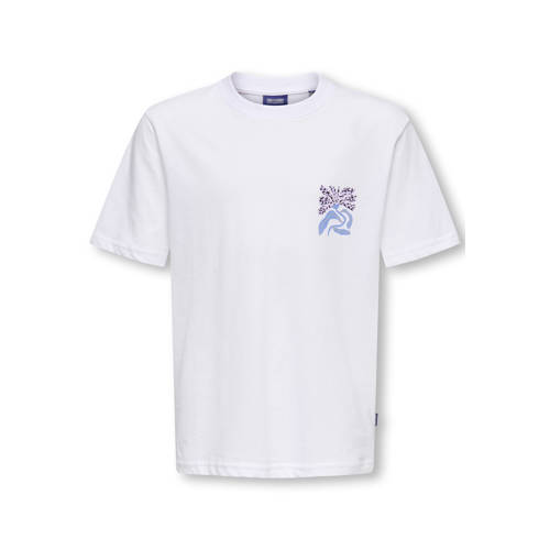 ONLY & SONS JUNIOR T-shirt met backprint wit Jongens Katoen Ronde hals - maat 158/164 afbeelding