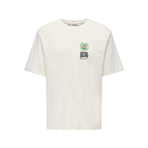 ONLY & SONS JUNIOR T-shirt met backprint wit Jongens Katoen Ronde hals - maat 122/128 afbeelding