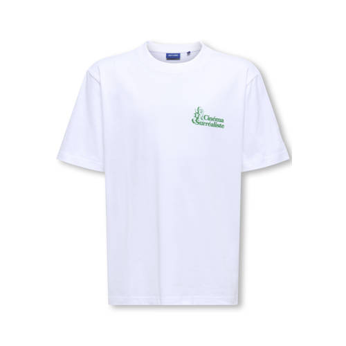 ONLY & SONS JUNIOR T-shirt met backprint wit Jongens Katoen Ronde hals - maat 146/152 afbeelding