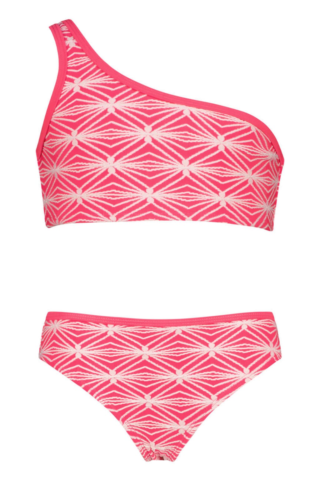 Vingino one shoulder bikini Zavine roze/wit