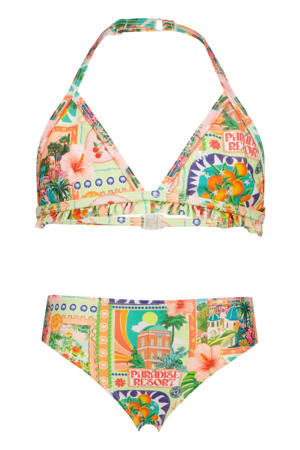 halterbikini Zimone groen/geel