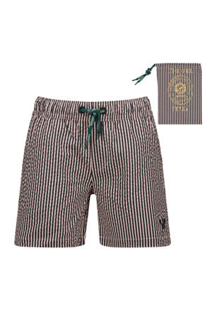 zwemshort gestreept zwart/roze