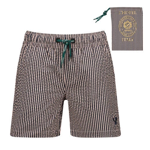 Vingino zwemshort gestreept zwart/roze Jongens Polyester Streep - maat 140 afbeelding