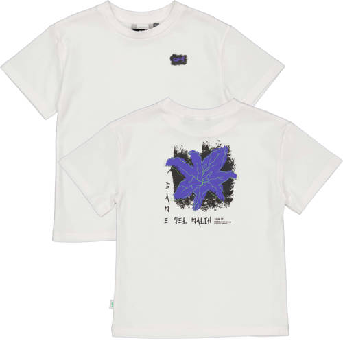 QPI T-shirt met backprint wit Jongens Katoen Ronde hals Backprint - maat 104 afbeelding