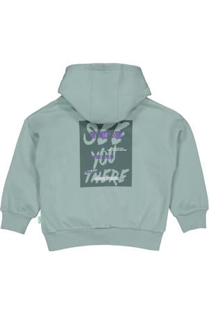 hoodie met backprint mintgroen