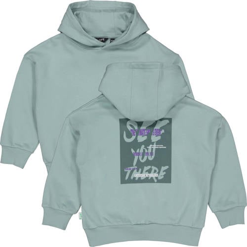 QPI hoodie met backprint mintgroen Sweater Backprint - maat 110/116 afbeelding