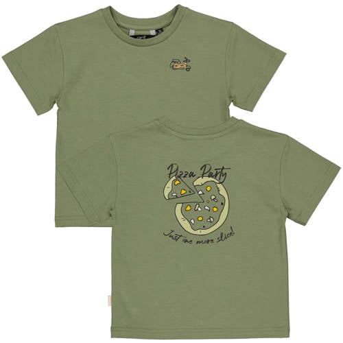 QPI Mini T-shirt met backprint groen Jongens Katoen Ronde hals Backprint - maat 92 afbeelding