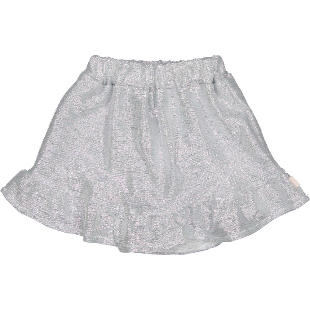 Zilverkleurige meisjes QPI midi rok gemaakt van polyester en met elastische tailleband