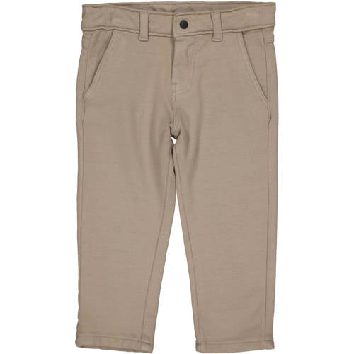 QPI Mini regular casual broek taupe Bruin Jongens Katoen Effen - maat 98 afbeelding