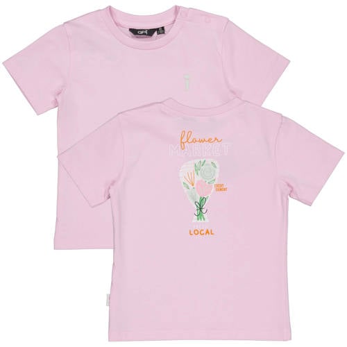 QPI Mini T-shirt met backprint roze Meisjes Katoen Ronde hals Backprint - maat 74 afbeelding
